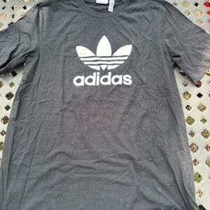 adidas Black Tee with White Trefoil Logo